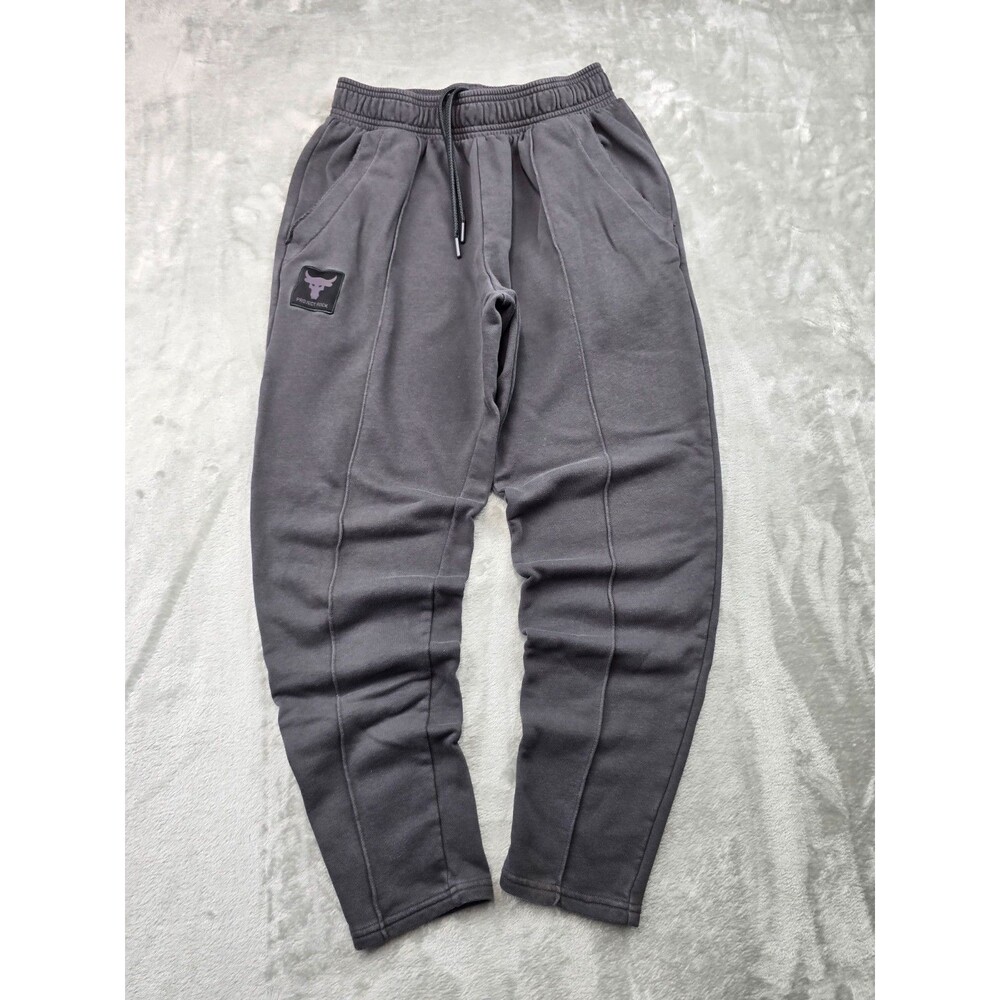 Under Armour Project Rock Fleece Pants Men's Black Tapered Joggers Sweats Sz M